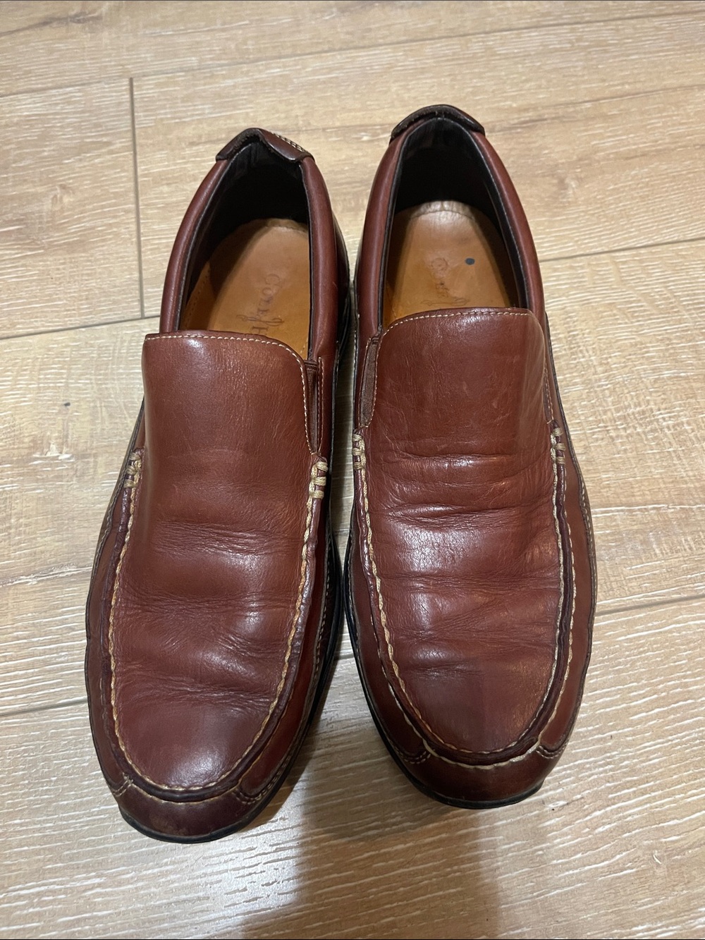 Cole Haan Brown Leather Slip-On Moccasin Loafers